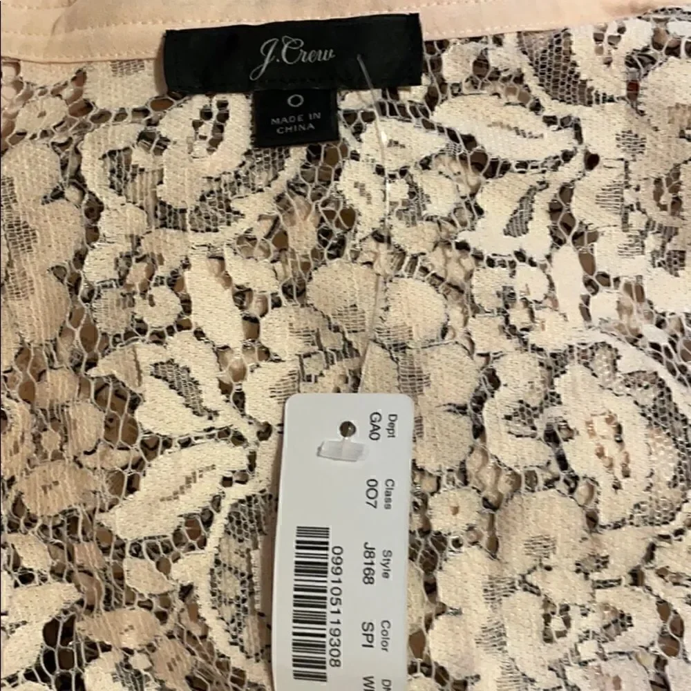 J Crew Button-up lace top
